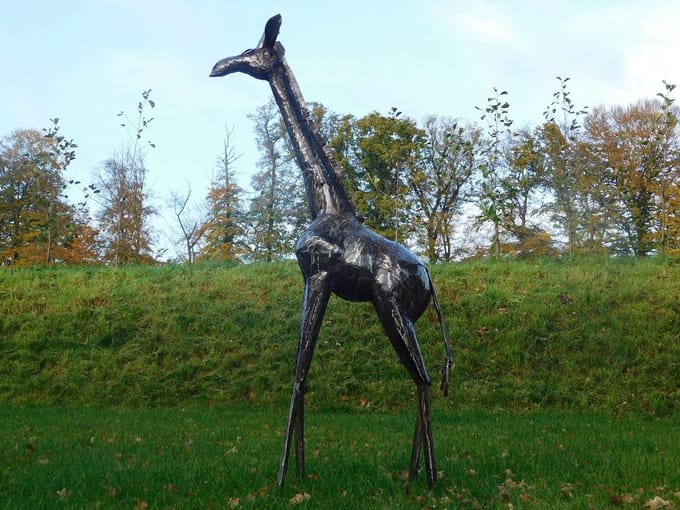 Giraffe Zuri XL - 200 cm - Handgemaakt Metalen Beeld