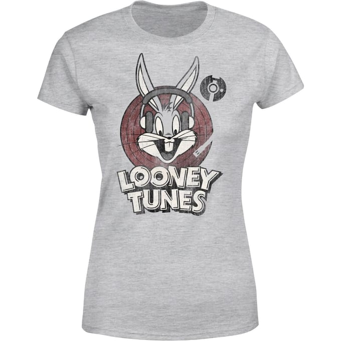 Looney Tunes Bugs Bunny Circle Logo Dames T-shirt - Grijs - M
