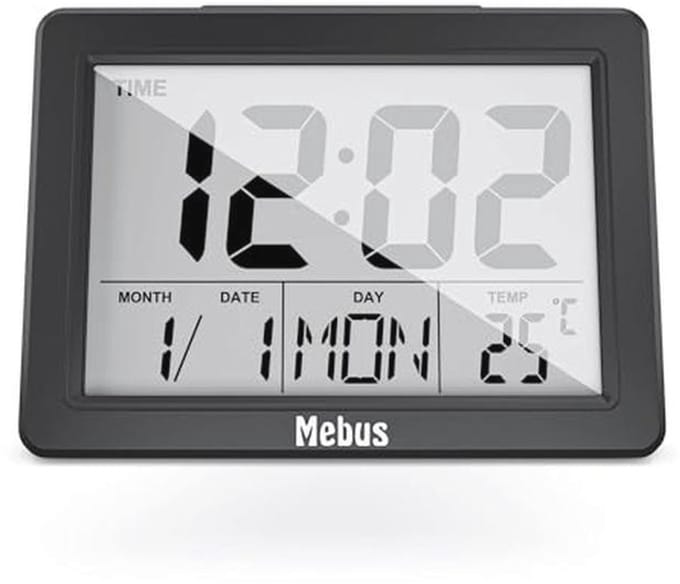 Digitale wekker met groot display en temperatuurweergave - Snooze, verlichting per knop, klap of snip