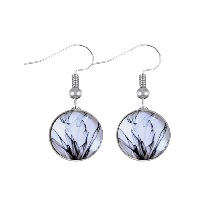 Zilver- oorbellen- Cadi -zwart -wit- Charme Bijoux