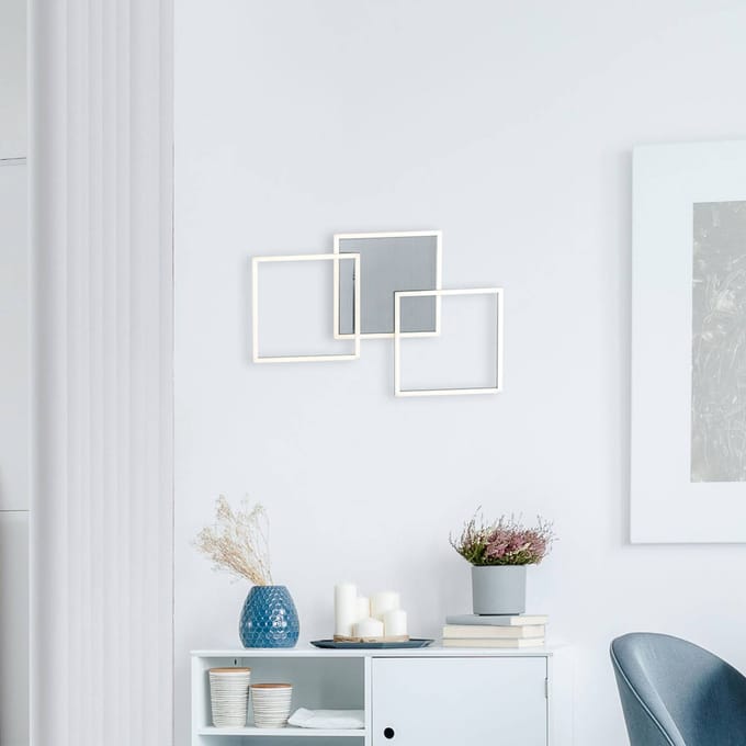 JUST LIGHT. GmbH LED plafondlamp Iven, staal, 75x45cm