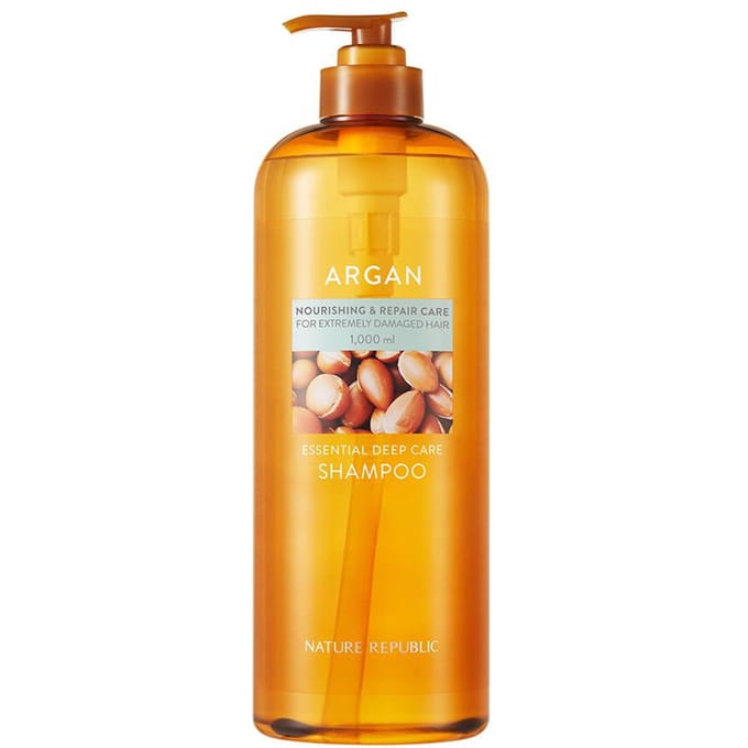 NATURE REPUBLIC Argan Essential Deep Care Shampoo Jumbo (1000 ml) orange