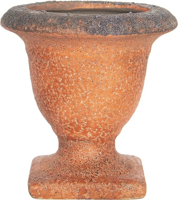 Keramiek Bloempot voor Binnen – Oranje – Rustieke Pot – Ø 12 cm