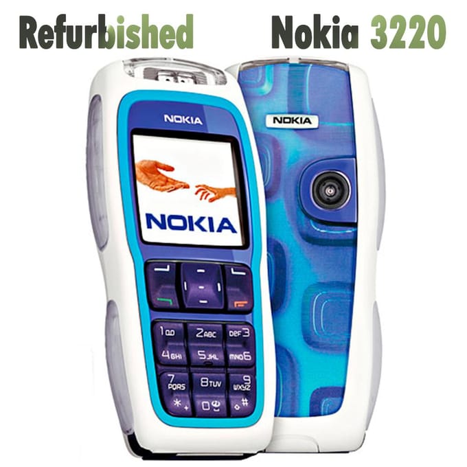 Téléphone Portable Nokia Original Nokia 3220 Reconditionné Avec 1 Carte SIM Simple Set bleu