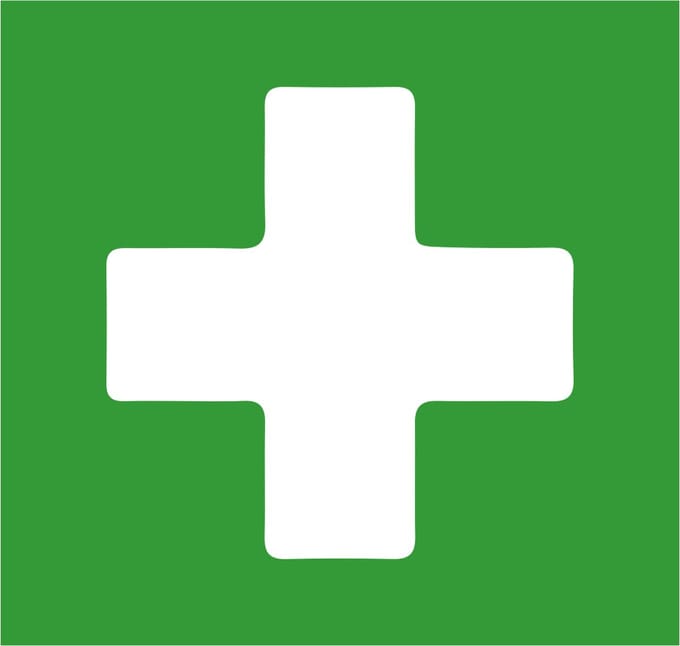 EHBO / Eerste Hulp Sticker – 10 x 10 cm – Duidelijke Veiligheidsaanduiding