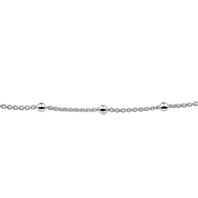 Zilveren Collier jasseron en bolletjes 3 1013380 45 cm