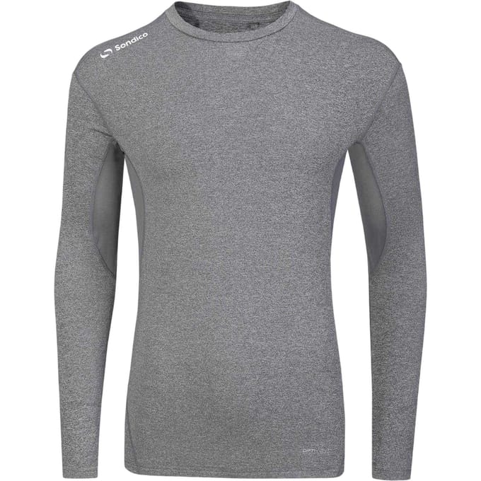 Sondico Heren Core Base Layer Top met lange mouwen (Grijs Marl Marl)