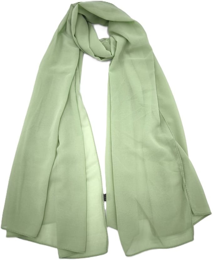 Lange dames sjaal Ditte-effen licht groen-omslagdoek-stola