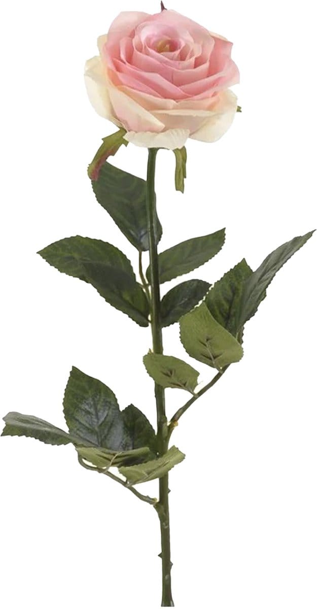 Emerald Kunstbloem roos Simone - roze - 73 cm - decoratie bloemen