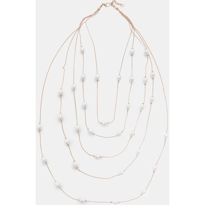 Stradivarius Ketting met meerdere lagen en parels  Goud OS