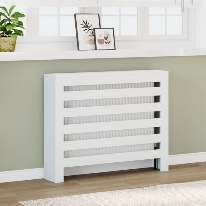 vidaXL Radiatorafdekking Wit 104 x 20 x 82 cm Bewerkt hout