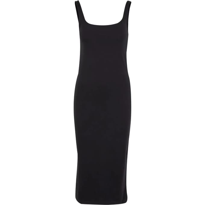 Urban Classics Basic jurk van katoen jersey Medium-lengte jurk zwart M Dames