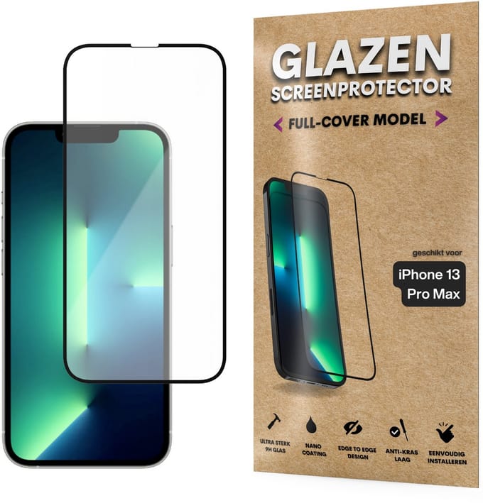Screenprotector - Geschikt voor iPhone 13 Pro Max - Gehard Glas - Full Cover Tempered Glass - Case Friendly
