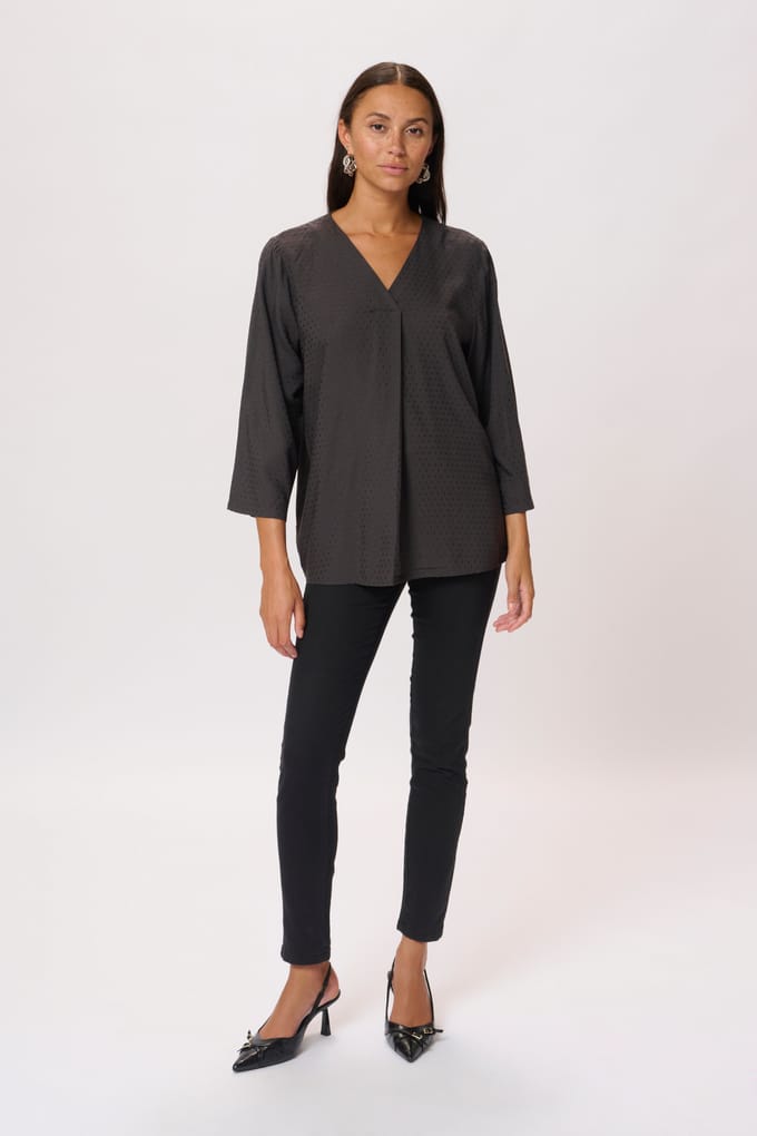 Blouse met lange mouwen Regular fit Black Oyster