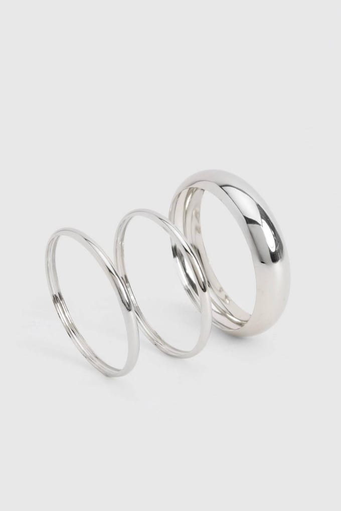 boohoo Dames Zilveren armbanden in verschillende formaten 3-pack