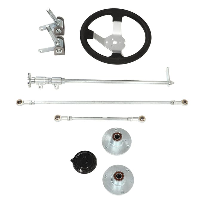 300mm Go Karts Stuurwiel Kit Stuurstang Kogelgewricht Tandheugel As Kit voor 100cc 125cc 140cc black
