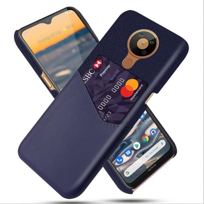Nokia 5.4 Luxe Hybride Backcover met Pasjeshouder + Screenprotector _ Blauw