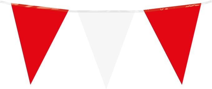 Vlaggenlijn | PE | Kleur: Rood en wit | Lengte: 10 meter