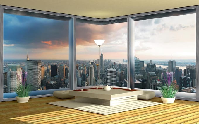 Fotobehang Vlies New York | Grijs | GROOT 624x219cm