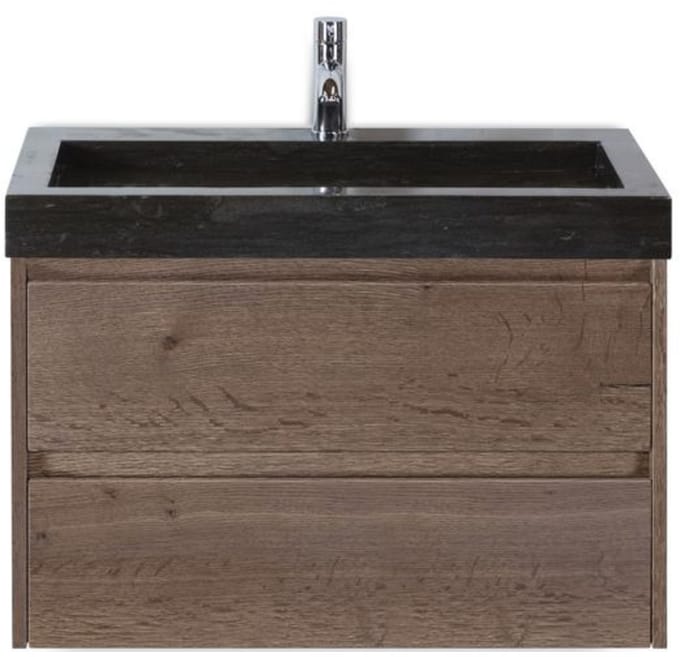 Dante Badmeubelset 80 cm - Tabacco - Wastafel Hardsteen Wit Lucca