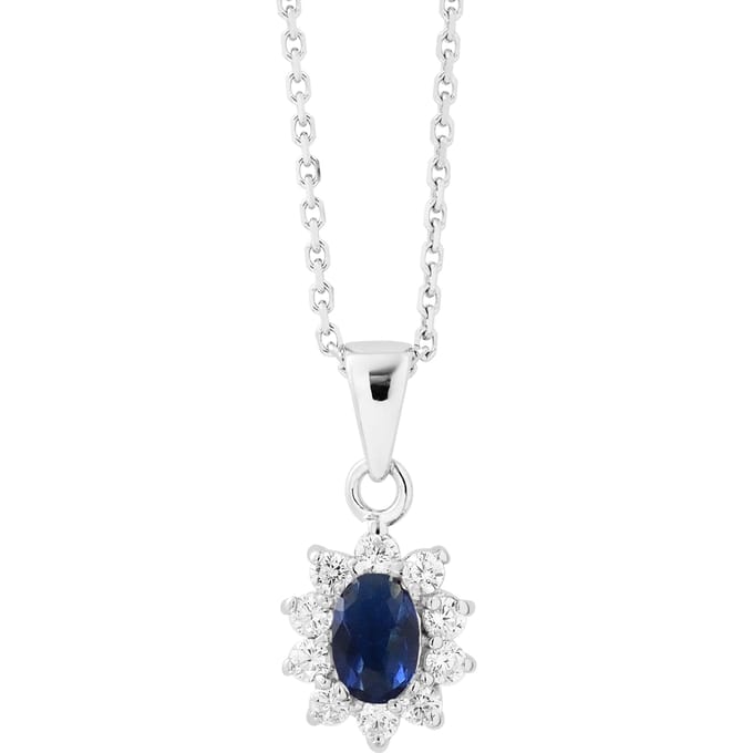 Ketting "Sapphire" zilveren sieraden 925 - Kate