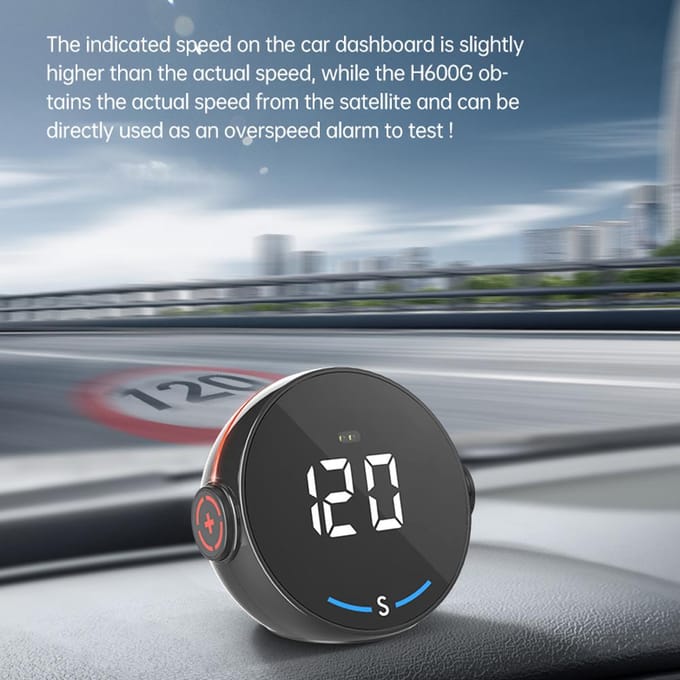 Auto Global Position System Snelheidsmeter H600G Digitaal display Snelheidshoogtemeter Auto HeadUp Display zwart