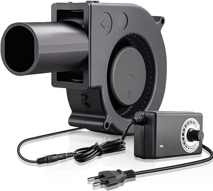 Allecto - Radiaalventilator - Koelventilator - Draagbaar en Efficiënt - 12 V en 220 V - Ventilator voor Open Haard - Geschikt voor Binnen en...