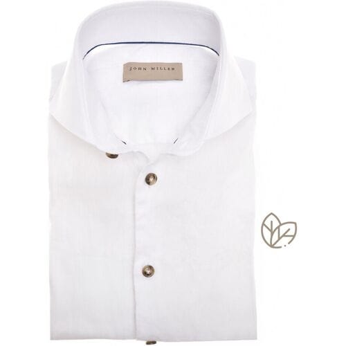 John Miller Overhemd Luxury Pure Linen Wit / male
