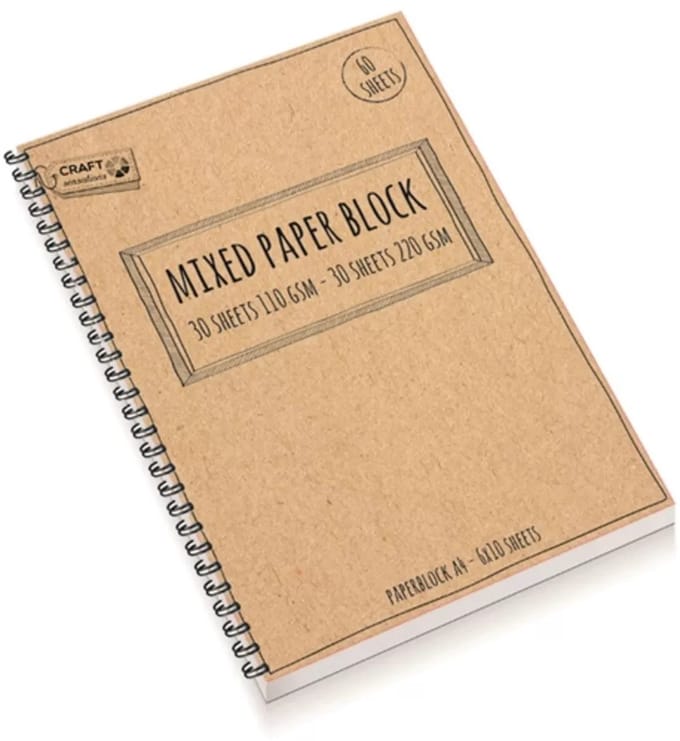 Craft Sensations handlettering papierblok A4 60 vel mix kleuren.