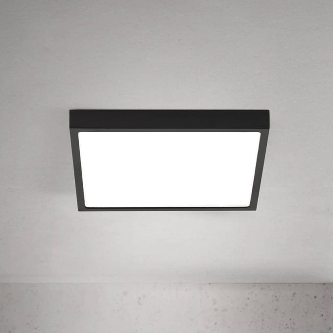 ORION LED plafondlamp Disc, zwart Lengte 24 cm, CCT Metaal