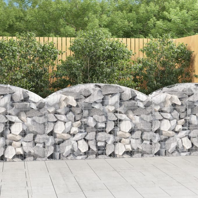 vidaXL - Schanskorf - gewelfd - 150x50x80/100 - cm - gegalvaniseerd - ijzer