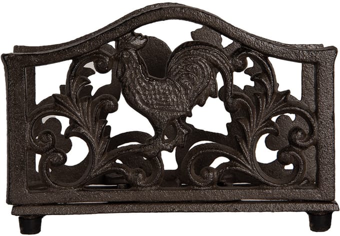 Clayre & Eef Servettenhouder 17x6x12 cm Bruin Metaal