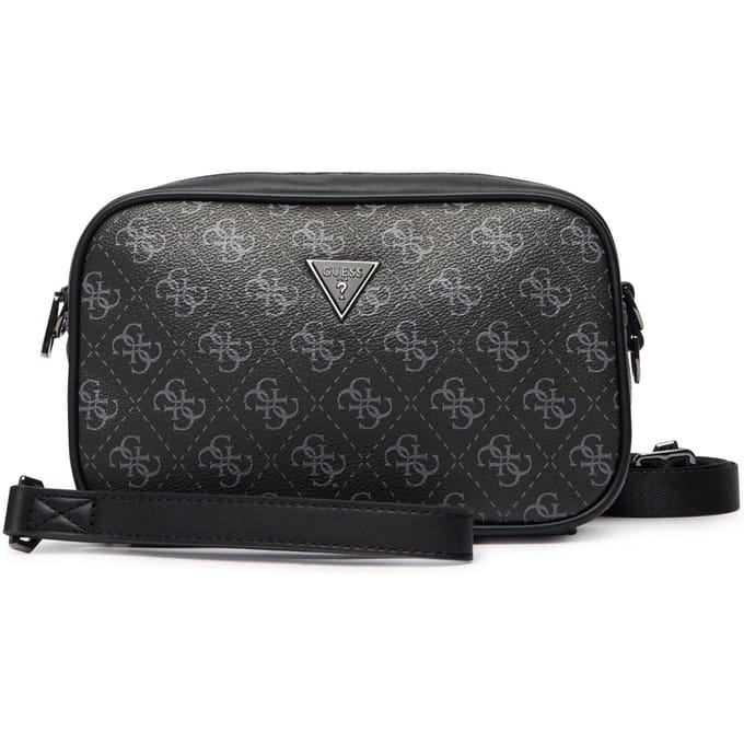 GUESS schoudertas polstasje Milano Camera Bag Dark Black zwart