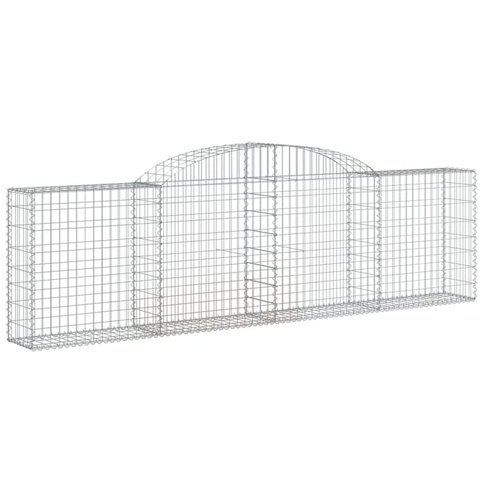 vidaXL - Schanskorf - gewelfd - 300x30x80/100 - cm - gegalvaniseerd - ijzer