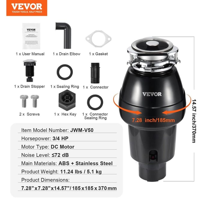 Afvalvermaler 3/4 PK Continue Voedselafvalvermaler 3600 RPM 3-Bout