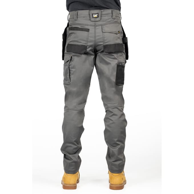 Caterpillar Essentiële Kniezak Stretch Holster Polyester Heren Grijze Buitenbroek