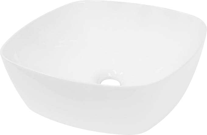 Ronde wastafel zonder overloop Ø 40,5x14 cm Wit keramiek LuxeBath