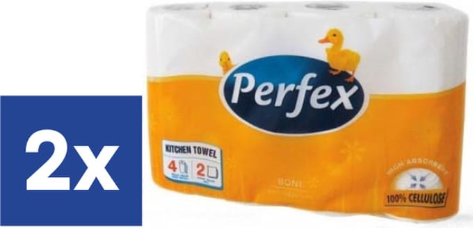 Perfex Keukenrol 2-laags - 2 x 4 stuks