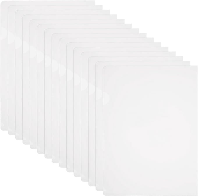 Plastic Documenten Mappen - Project Zakken - Documenten Organiseren - L-Vormig Ontwerp - A4 Formaat - Transparant