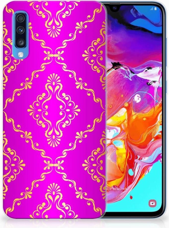Siliconen Hoesje Samsung Galaxy A70 Barok Roze