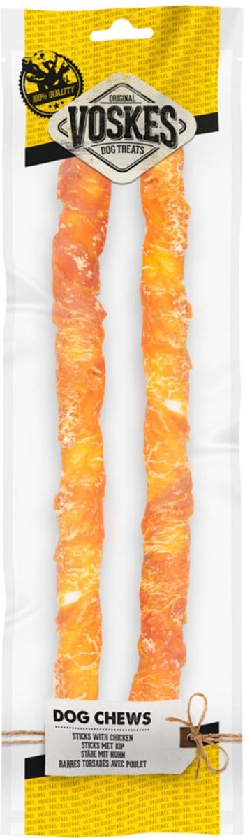 Voskes Hondensnack Stick Met Kip 40 cm - 2 stuks