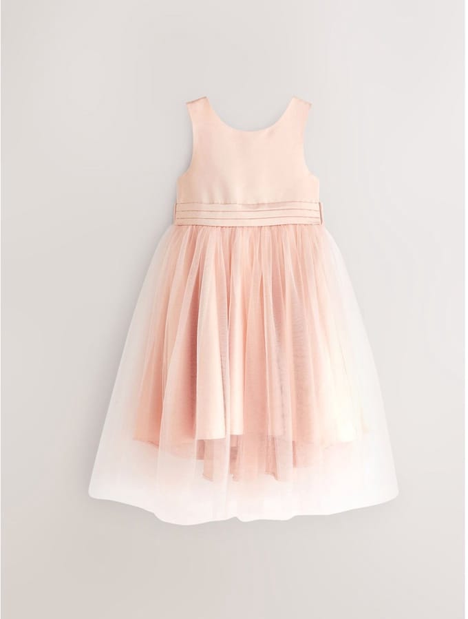 Next - Meisjes - Bloemenmeisjesjurk met strik - Roze
