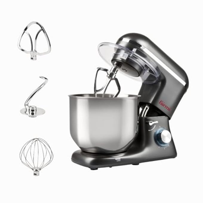 Kneedmachine 8L - meerdere accessoires, 1800W, ideaal voor deeg en meer