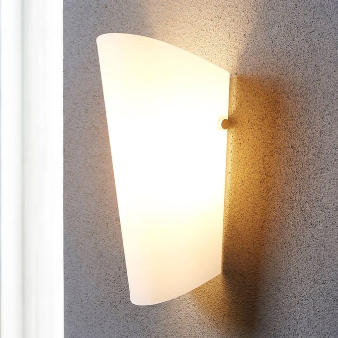 Lindby - wandlamp - 1licht - metaal, glas - H: 28 cm - E27 - gematteerd