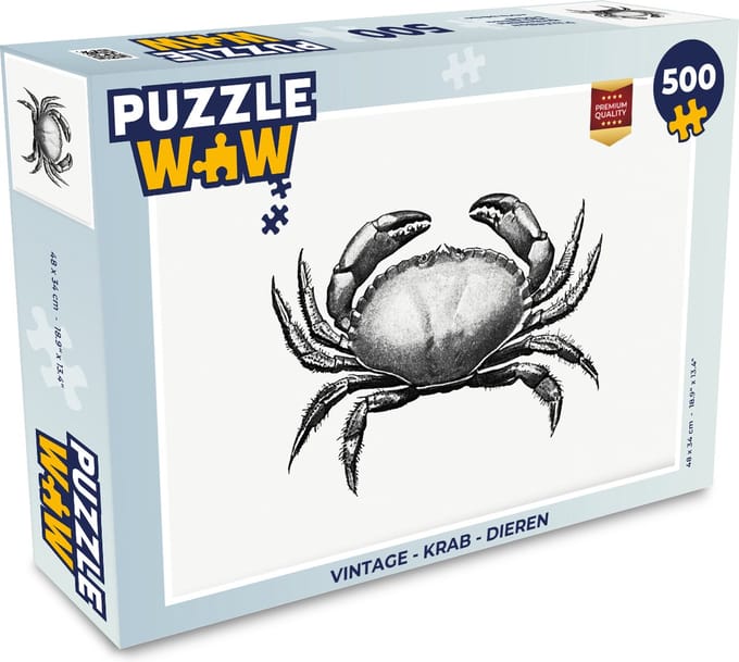 Puzzel Vintage - Krab - Dieren - Legpuzzel - Puzzel 500 stukjes