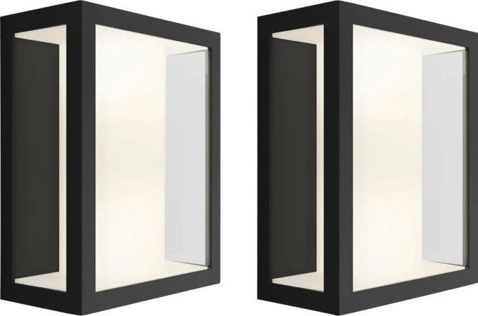 Philips Hue Impress muurlamp White and Color zwart breed duo pack