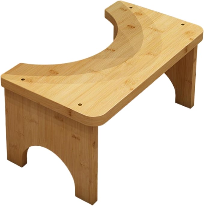 Toiletkruk Hout - Stap Stoel - Badkamer Hulp - Niet Gemonteerd - 37x20x17 cm - Natuurlijk