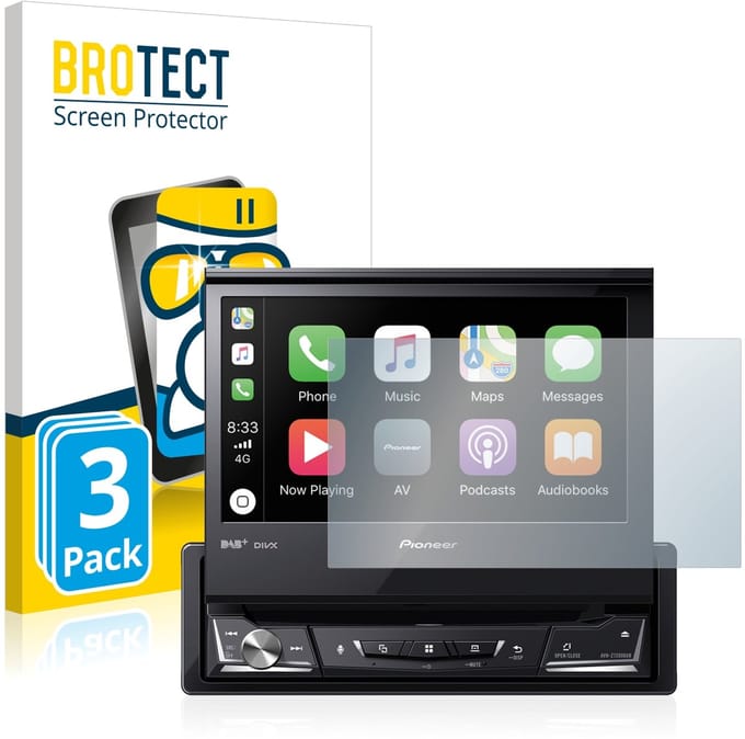 Screenprotector 3 Stuks voor Pioneer AVH-Z7200DAB Beschermglas transparant