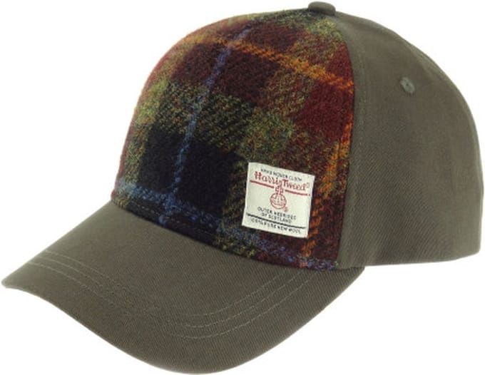 Baseball Cap Roestbruin (Rust Check) - one size - Harris Tweed - Glen Appin of Scotland