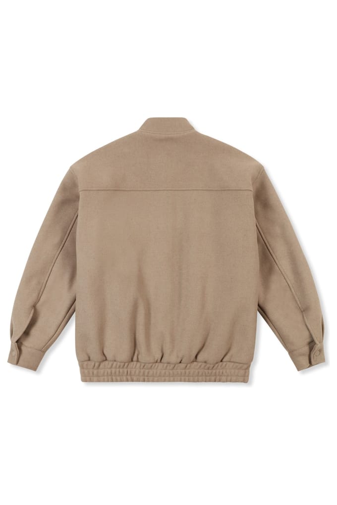 FILA Como Oversized Felted Varsity Jacket Weathered Teak Taglia: M | Bomber Outlet | Donna
